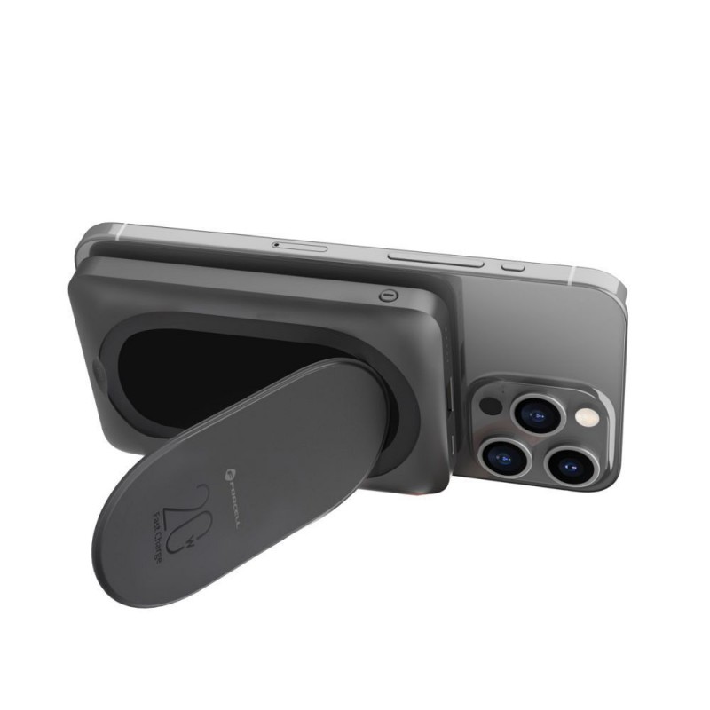 Εξωτερική Μπαταρία Ασύρματης Φόρτισης FORCELL F-ENERGY F10K2 MagStand Powerbank Compatible with MagSafe PD QC3.0 5A 20W 10000mAh Black