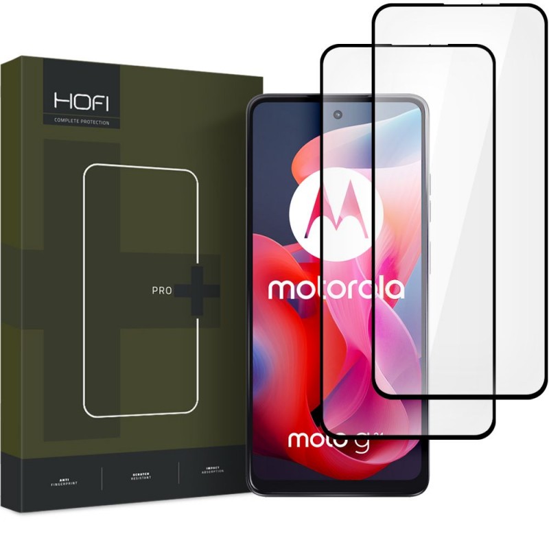 Γυαλί Προστασίας Hofi Motorola Moto G35 5G Tempered Glass Pro+ 9H 2-Pack AntiCrash / AntiShock Black (2τμχ)