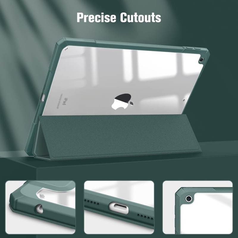 Θήκη SC Pen Clear Hybrid Apple iPad 10.2"(19/20/21) Dark Green
