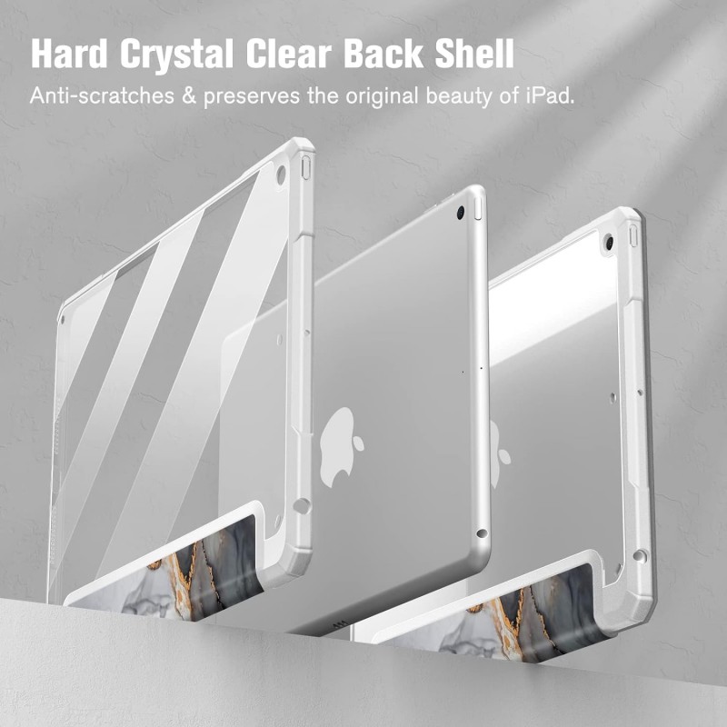 Θήκη SC Pen Clear Hybrid Apple iPad 10.2"(19/20/21) White Marble