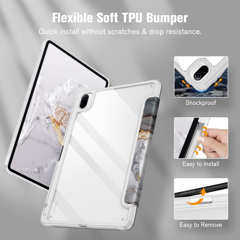Θήκη SC Pen Clear Hybrid Xiaomi Redmi Pad SE 11" White Marble