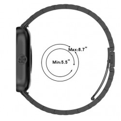 Ανταλλακτικό λουράκι Stainless Steel Xiaomi Redmi Watch 4 / Smart Band 8 Pro / Smart Band 9 Pro / Redmi Watch 5 Black