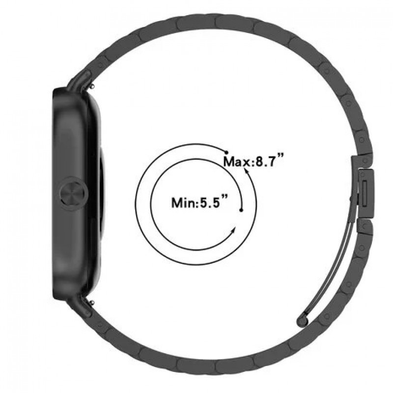 Ανταλλακτικό λουράκι Stainless Steel Xiaomi Redmi Watch 4 / Smart Band 8 Pro / Smart Band 9 Pro / Redmi Watch 5 Black