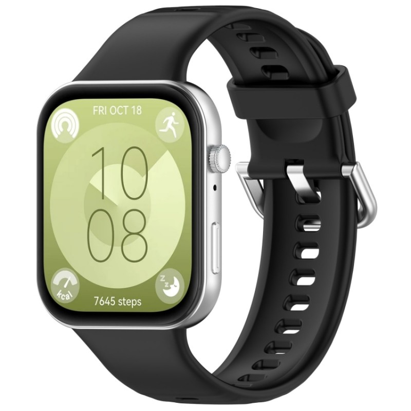 Ανταλλακτικό λουράκι QuickFit Huawei Watch Fit 3 / 4 / 4 Pro Smoothband Black