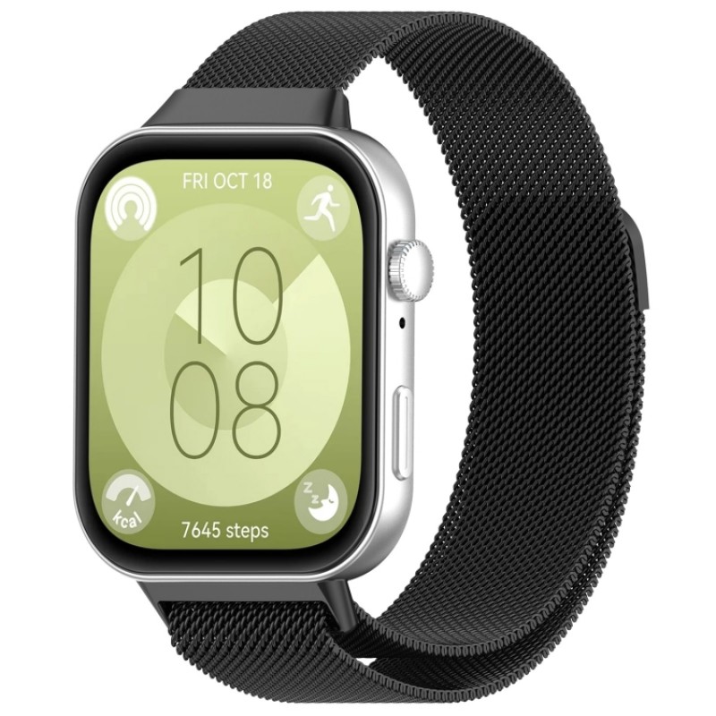 Ανταλλακτικό λουράκι QuickFit Huawei Watch Fit 3 Milanese Band Black Ανταλλακτικό λουράκι QuickFit Huawei Watch Fit 3 Milanese Band Black