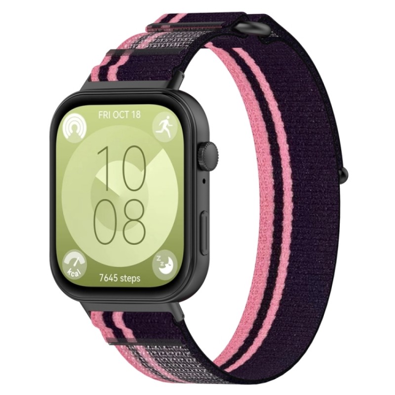 Ανταλλακτικό λουράκι QuickFit Huawei Watch Fit 3 Nylon Purple / Pink Ανταλλακτικό λουράκι QuickFit Huawei Watch Fit 3 Nylon Purple / Pink