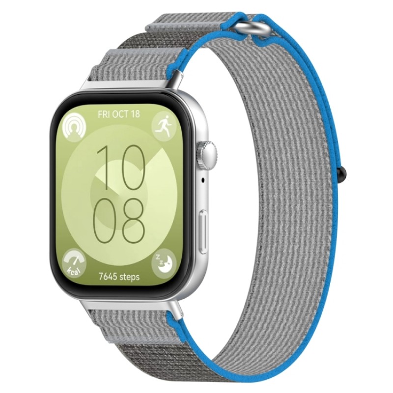 Ανταλλακτικό λουράκι QuickFit Huawei Watch Fit 3 Nylon Grey / Blue