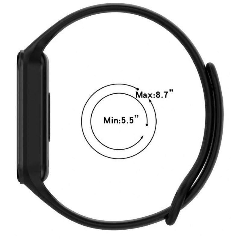 Ανταλλακτικό λουράκι Xiaomi Redmi Smart Band 2 / Mi Band 8 Active Smooth Silicone Black