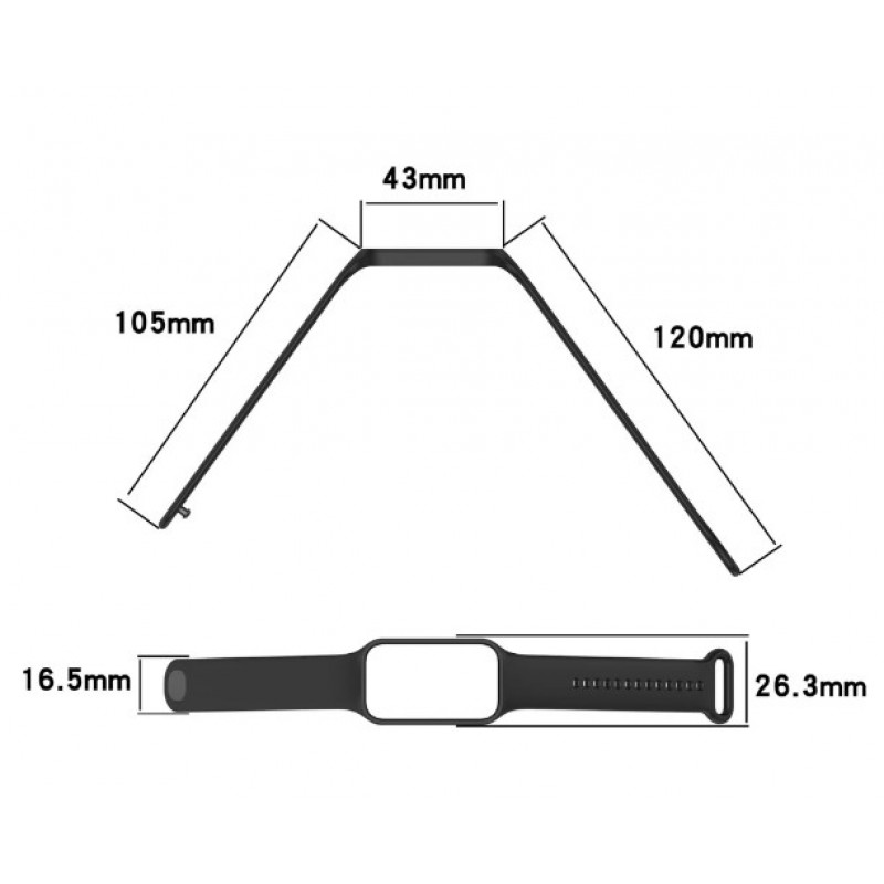 Ανταλλακτικό λουράκι Xiaomi Redmi Smart Band 2 / Mi Band 8 Active Smooth Silicone Black