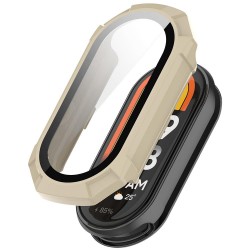 Θήκη PC Full Glass Screen Protector Xiaomi Smartband 8 Beige