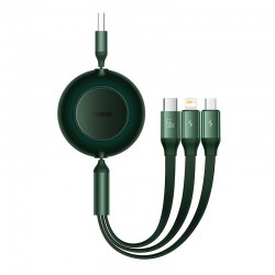 Καλώδιο Baseus Bright Mirror 2 Retractable USB to micro USB / Type-C / Lightning Cable 2A 1,1M Green
