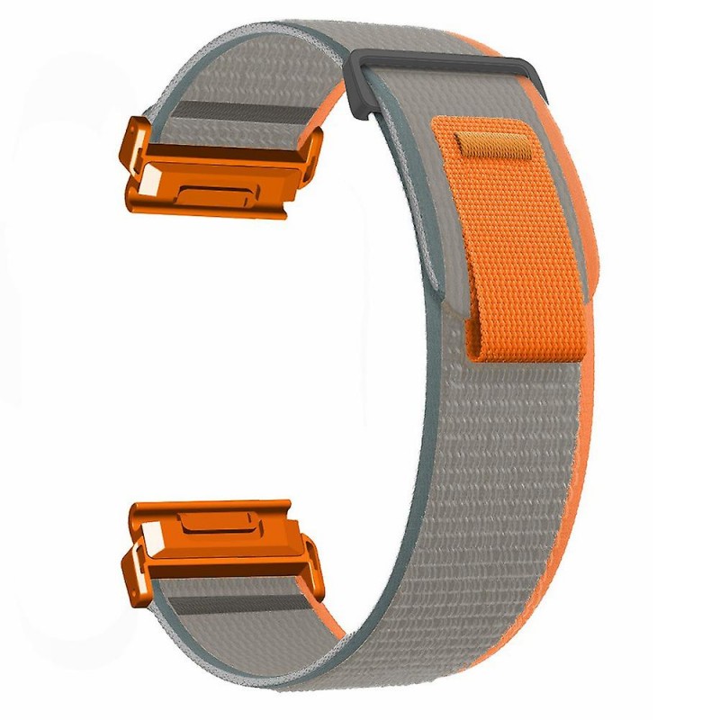 Ανταλλακτικό λουράκι Nylon για Samsung Galaxy Watch 7 / 6 / 6 Classic / 5 / 5 Pro/ 4 / 4 Classic Grey / Orange