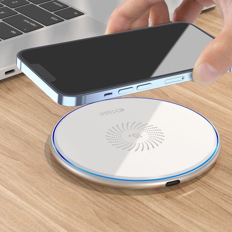 Ασύρματος Φορτιστής Tech-Protect QI 15W Magnetic Magsafe Wireless Charger White