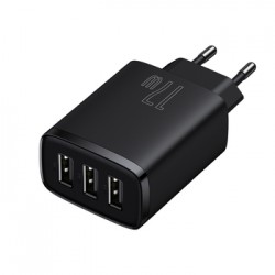 Φορτιστής Ταξιδιού Baseus Compact Wall Charger 3xUSB 17W Black (CCXJ020101)