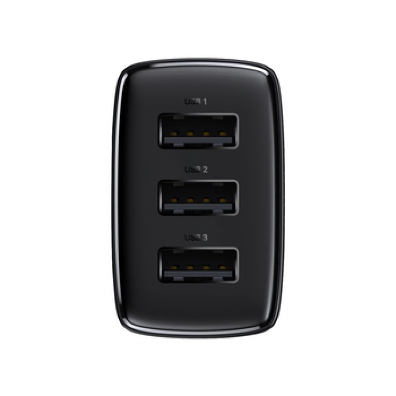 Φορτιστής Ταξιδιού Baseus Compact Wall Charger 3xUSB 17W Black (CCXJ020101)