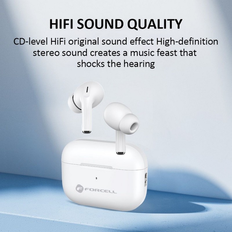 Ακουστικά Bluetooth Forcell F-Audio Wireless Earphones TWS Master ProWhite