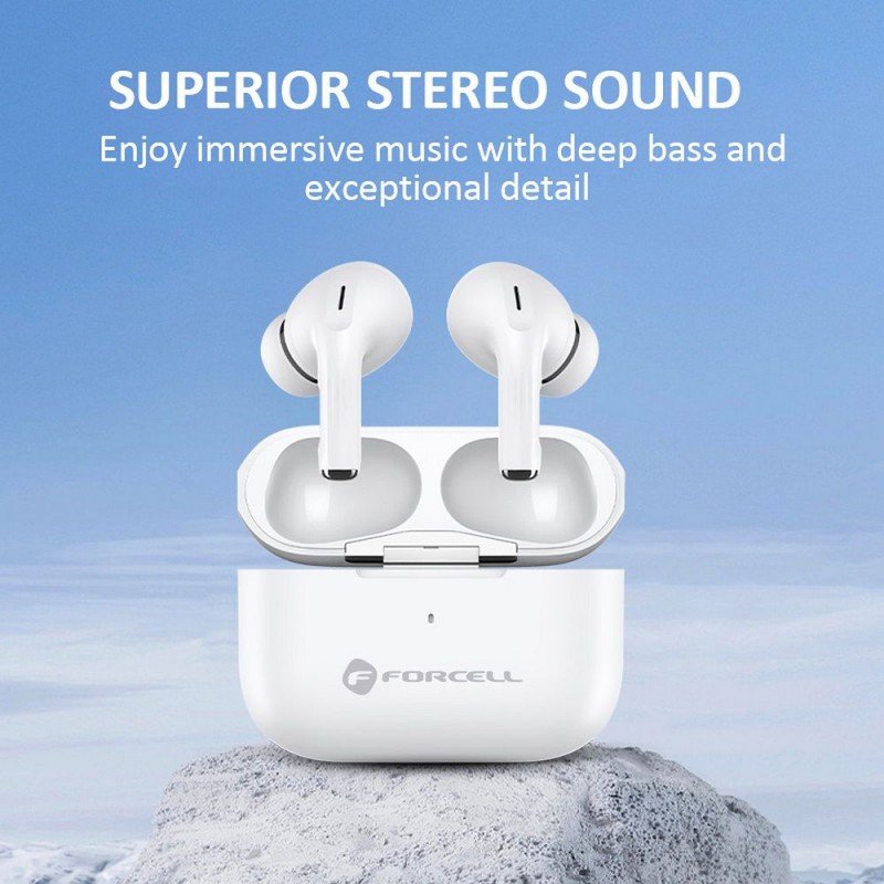 Ακουστικά Bluetooth Forcell F-Audio Wireless Earphones TWS Master ProWhite