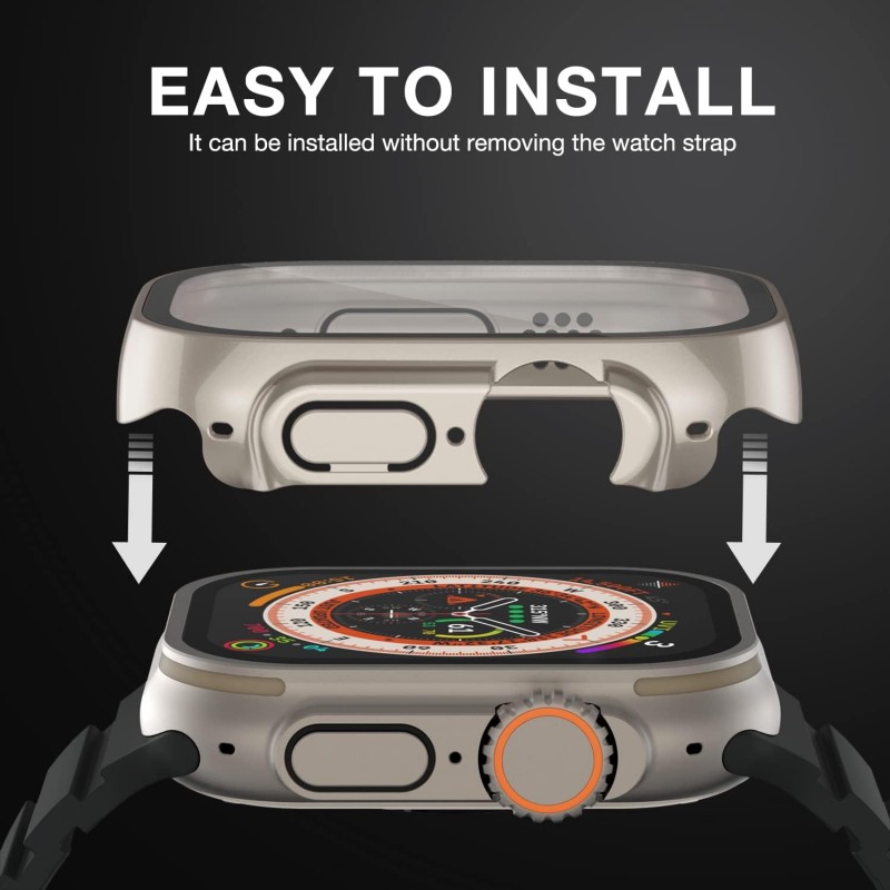 Θήκη PC Full Glass Screen Protector Apple Watch Ultra (49mm) Grey