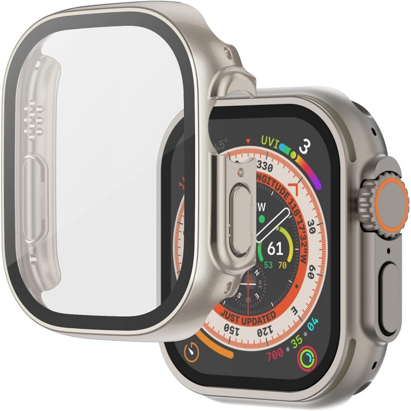 Θήκη PC Full Glass Screen Protector Apple Watch Ultra (49mm) Grey