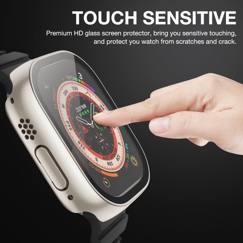 Θήκη PC Full Glass Screen Protector Apple Watch Ultra (49mm) Grey