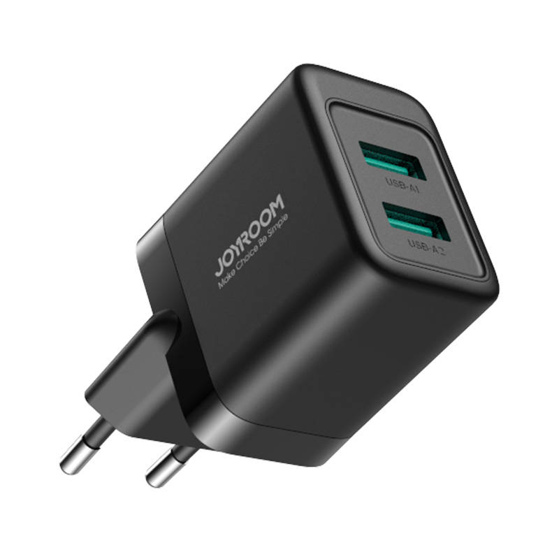 Φορτιστής Ταξιδιού Joyroom Charger 2-USB 2.4A Black