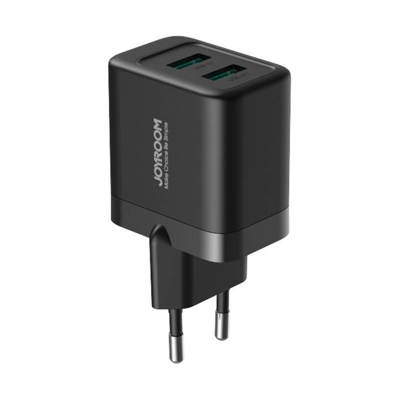 Φορτιστής Ταξιδιού Joyroom Charger 2-USB 2.4A Black