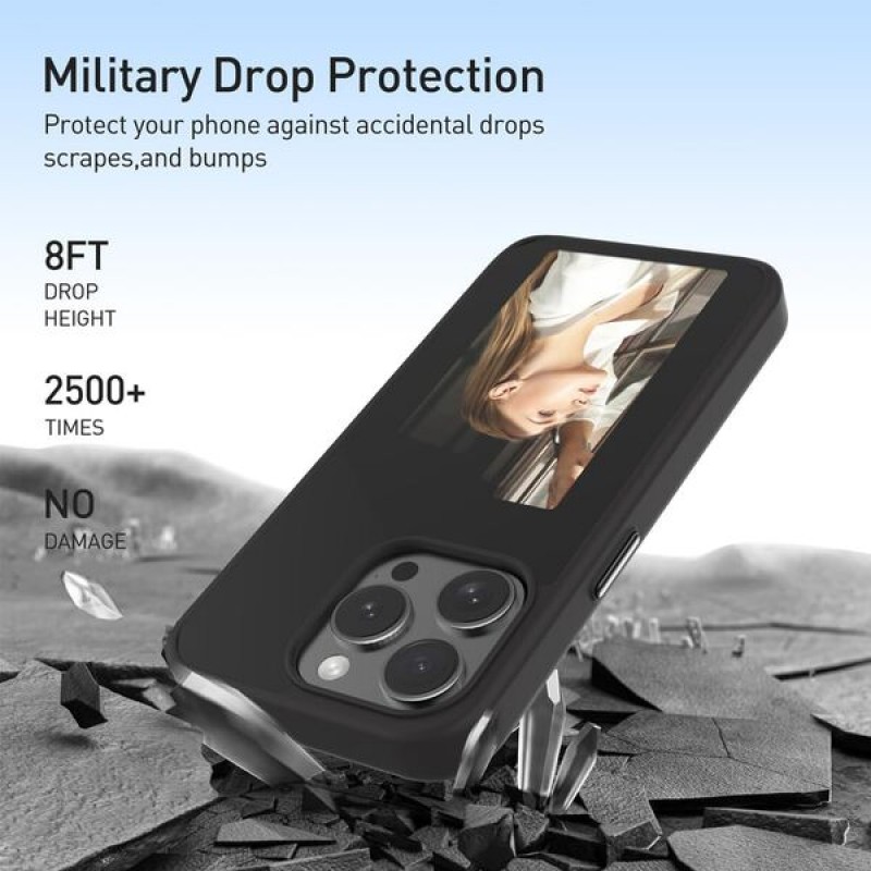 Θήκη NFC E-ink Screen DIY Phone Case Apple iPhone 15 Pro Max (6.7") Design 1 Black