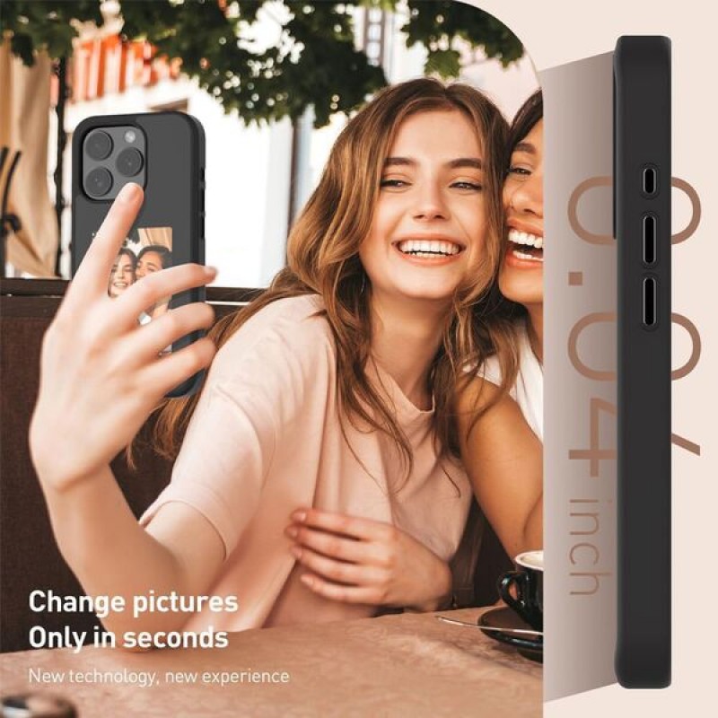 Θήκη NFC E-ink Screen DIY Phone Case Apple iPhone 15 Pro Max (6.7") Design 1 Black