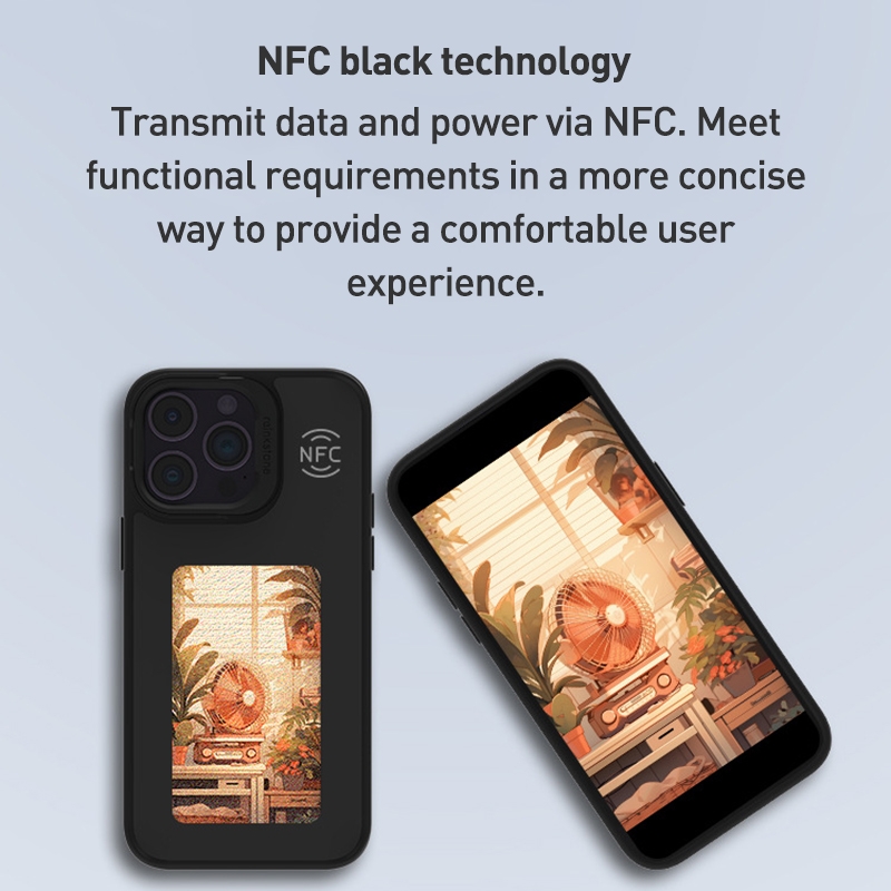 Θήκη NFC E-ink Screen DIY Phone Case Apple iPhone 15 Pro Max (6.7") Design 1 Black