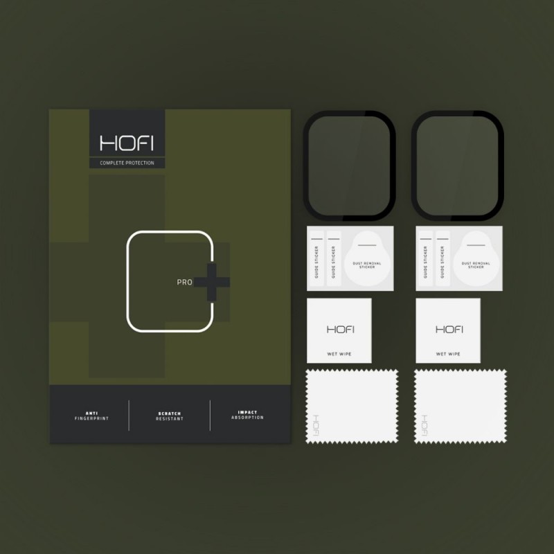 Προστατευτικό Τζάμι Hofi Hybrid Pro+ 2-Pack Apple Watch 7 / 8 / 9  (45mm) Black