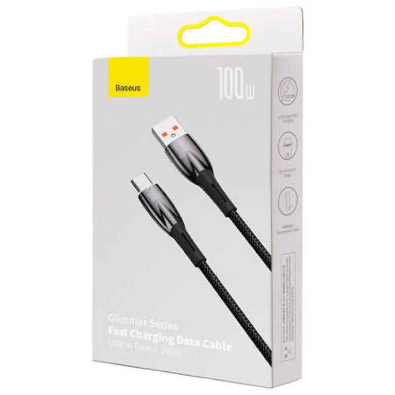 Καλώδιο Data Baseus Glimmer Series USB to Type-C Cable 100w 1m (CADH000401) Black