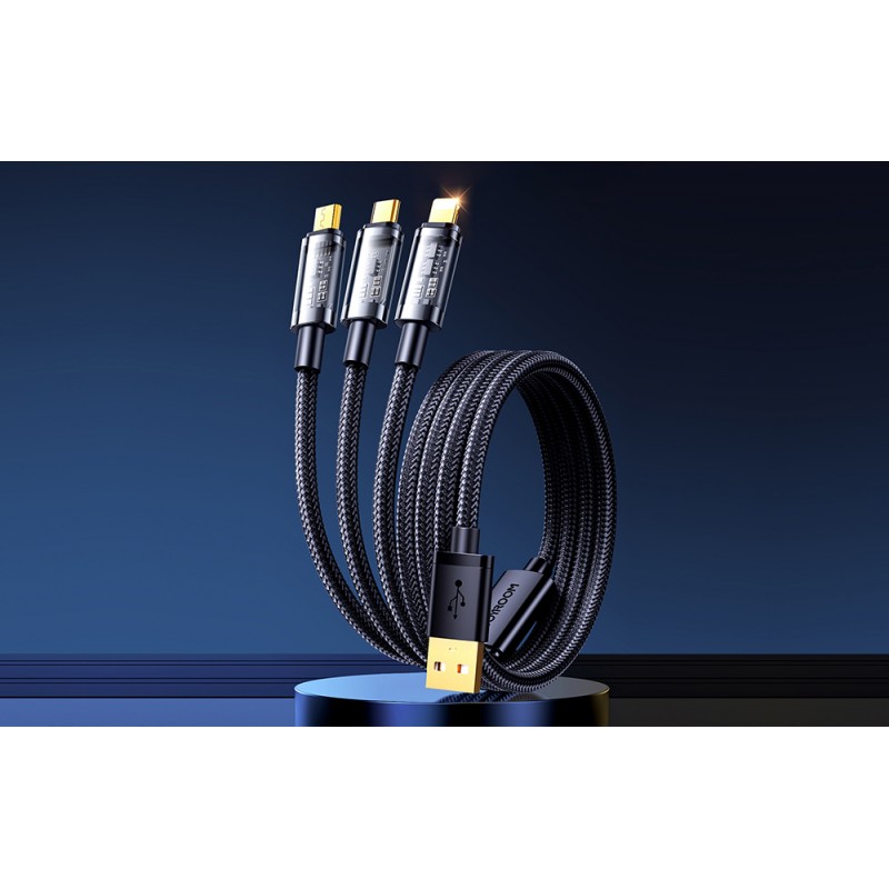 Καλώδιο Joyroom USB 3in1 USB-C/Lightning/Micro USB 3.5A 0.15m (S-1T3015A5) Blue Καλώδιο Joyroom USB 3in1 USB-C/Lightning/Micro USB 3.5A 0.15m (S-1T3015A5) Blue