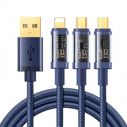 Καλώδιο Joyroom USB 3in1 USB-C/Lightning/Micro USB 3.5A 0.15m (S-1T3015A5) Blue Καλώδιο Joyroom USB 3in1 USB-C/Lightning/Micro USB 3.5A 0.15m (S-1T3015A5) Blue