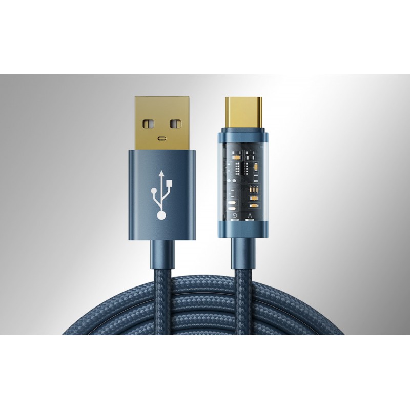 Καλώδιο Joyroom S-UC027A12 Braided USB Cable USB to Type-C 2m 3A Blue Καλώδιο Joyroom S-UC027A12 Braided USB Cable USB to Type-C 2m 3A Blue