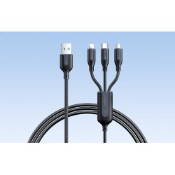 Καλώδιο Joyroom S-1T3066A15 USB to Lightning / Type-C / micro USB Multi-Use Cable 66W 1.2m Black Καλώδιο Joyroom S-1T3066A15 USB to Lightning / Type-C / micro USB Multi-Use Cable 66W 1.2m Black
