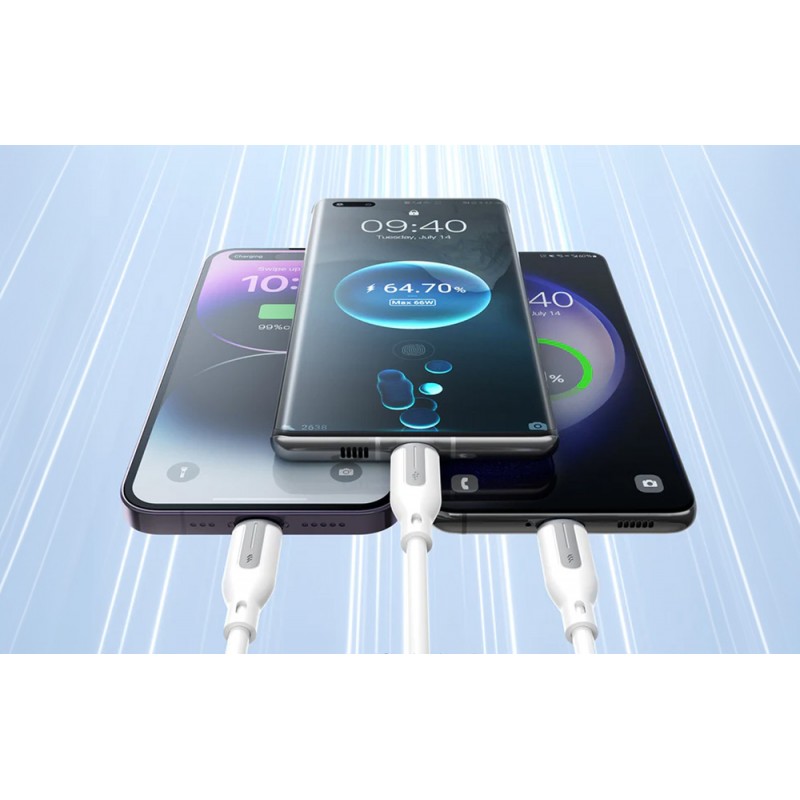 Καλώδιο Joyroom S-1T3066A15 USB to Lightning / Type-C / micro USB Multi-Use Cable 66W 1.2m White Καλώδιο Joyroom S-1T3066A15 USB to Lightning / Type-C / micro USB Multi-Use Cable 66W 1.2m White