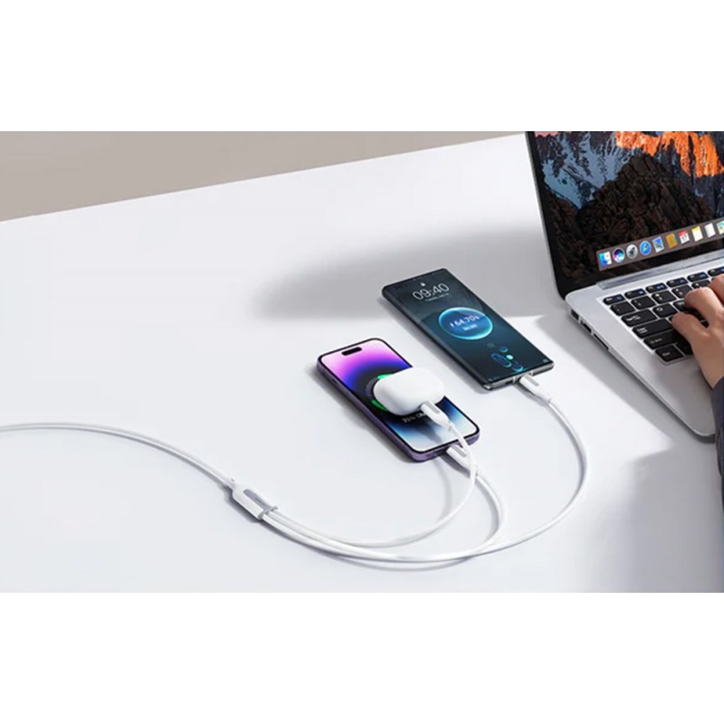 Καλώδιο Joyroom S-1T3066A15 USB to Lightning / Type-C / micro USB Multi-Use Cable 66W 1.2m White Καλώδιο Joyroom S-1T3066A15 USB to Lightning / Type-C / micro USB Multi-Use Cable 66W 1.2m White