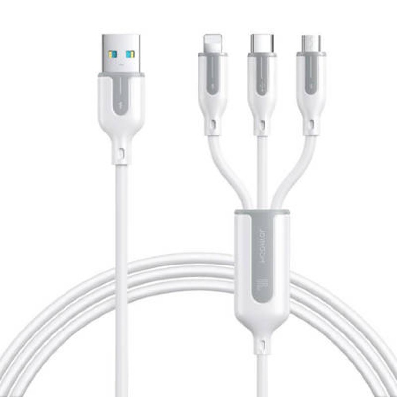 Καλώδιο Joyroom S-1T3066A15 USB to Lightning / Type-C / micro USB Multi-Use Cable 66W 1.2m White Καλώδιο Joyroom S-1T3066A15 USB to Lightning / Type-C / micro USB Multi-Use Cable 66W 1.2m White