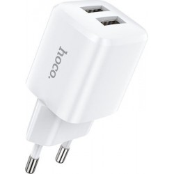 Φορτιστής Ταξιδιού Hoco N8 Briar 2xUSB-A White