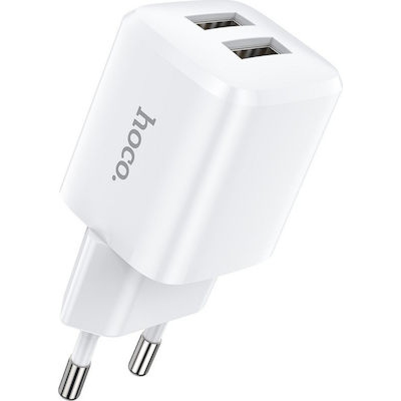 Φορτιστής Ταξιδιού Hoco N8 Briar 2xUSB-A White