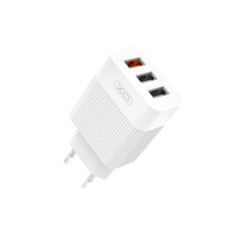 Φορτιστής Ταξιδιού XO L65 2XUSB QC3.0 & Καλώδιο Lightning Fast Charger White