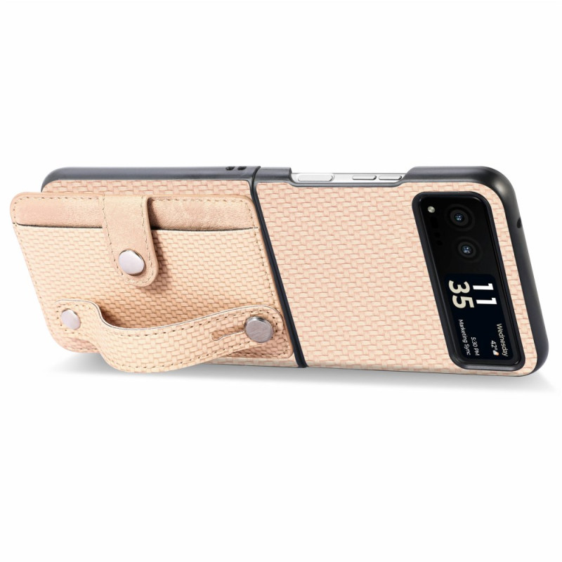 Θήκη Leather Card Holder Motorola Razr 50 Ultra Beige