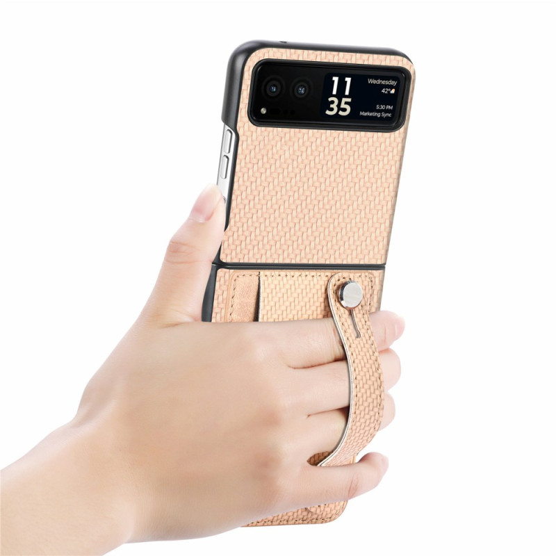 Θήκη Leather Card Holder Motorola Razr 50 Ultra Beige
