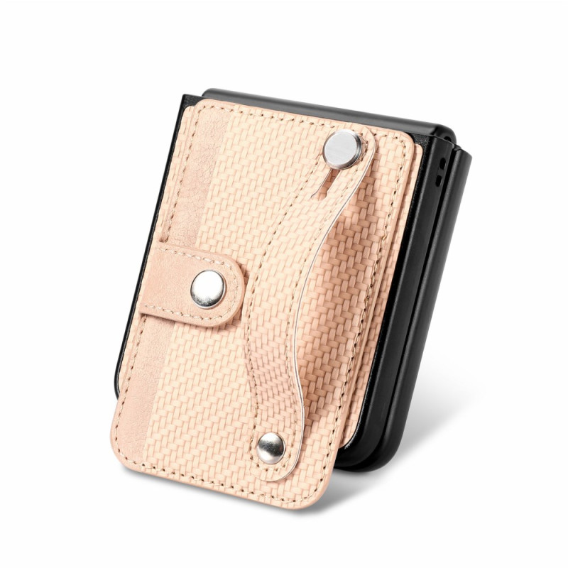 Θήκη Leather Card Holder Motorola Razr 50 Ultra Beige
