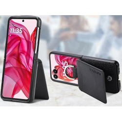 Θήκη Leather Ring Wallet Motorola Razr 50 Ultra Black