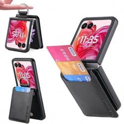 Θήκη Leather Ring Wallet Motorola Razr 50 Ultra Black