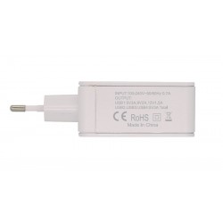 Φορτιστής Ταξιδιού Rebeltec Wall Charger H410 QC 3.0 4 Ports White