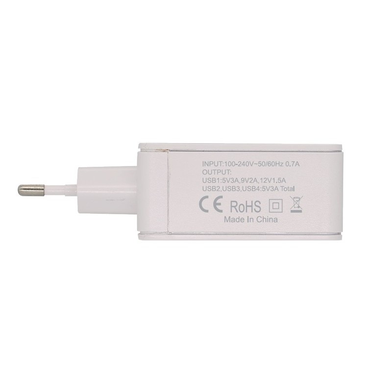 Φορτιστής Ταξιδιού Rebeltec Wall Charger H410 QC 3.0 4 Ports White