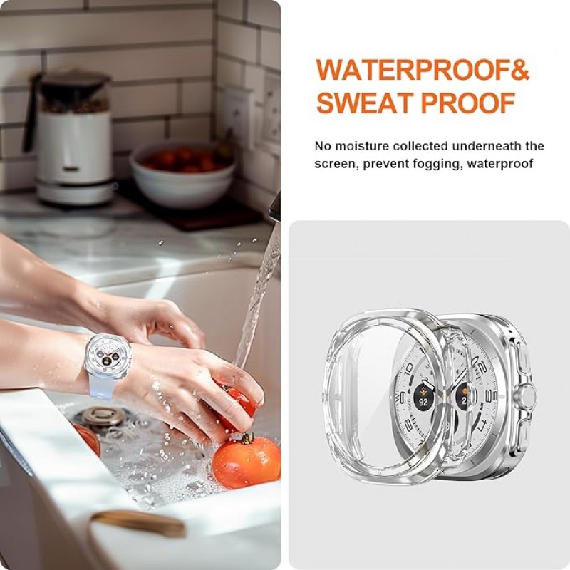 Θήκη PC Full Glass Screen Protector Samsung Galaxy Watch Ultra (47mm) Clear