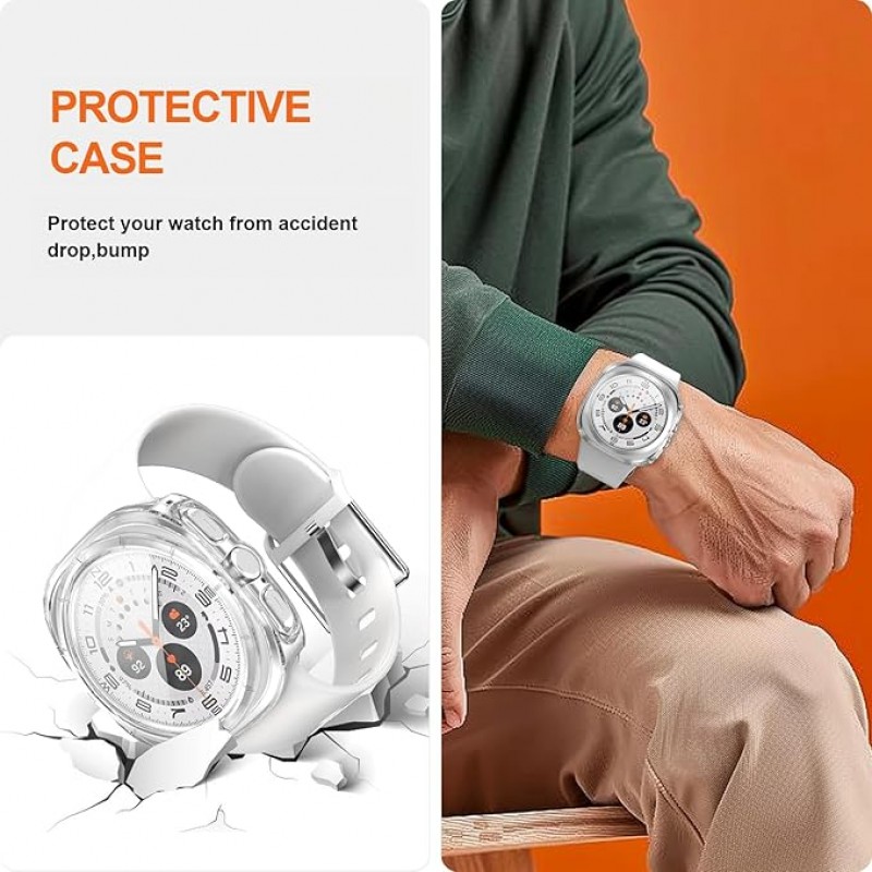 Θήκη PC Full Glass Screen Protector Samsung Galaxy Watch Ultra (47mm) Clear